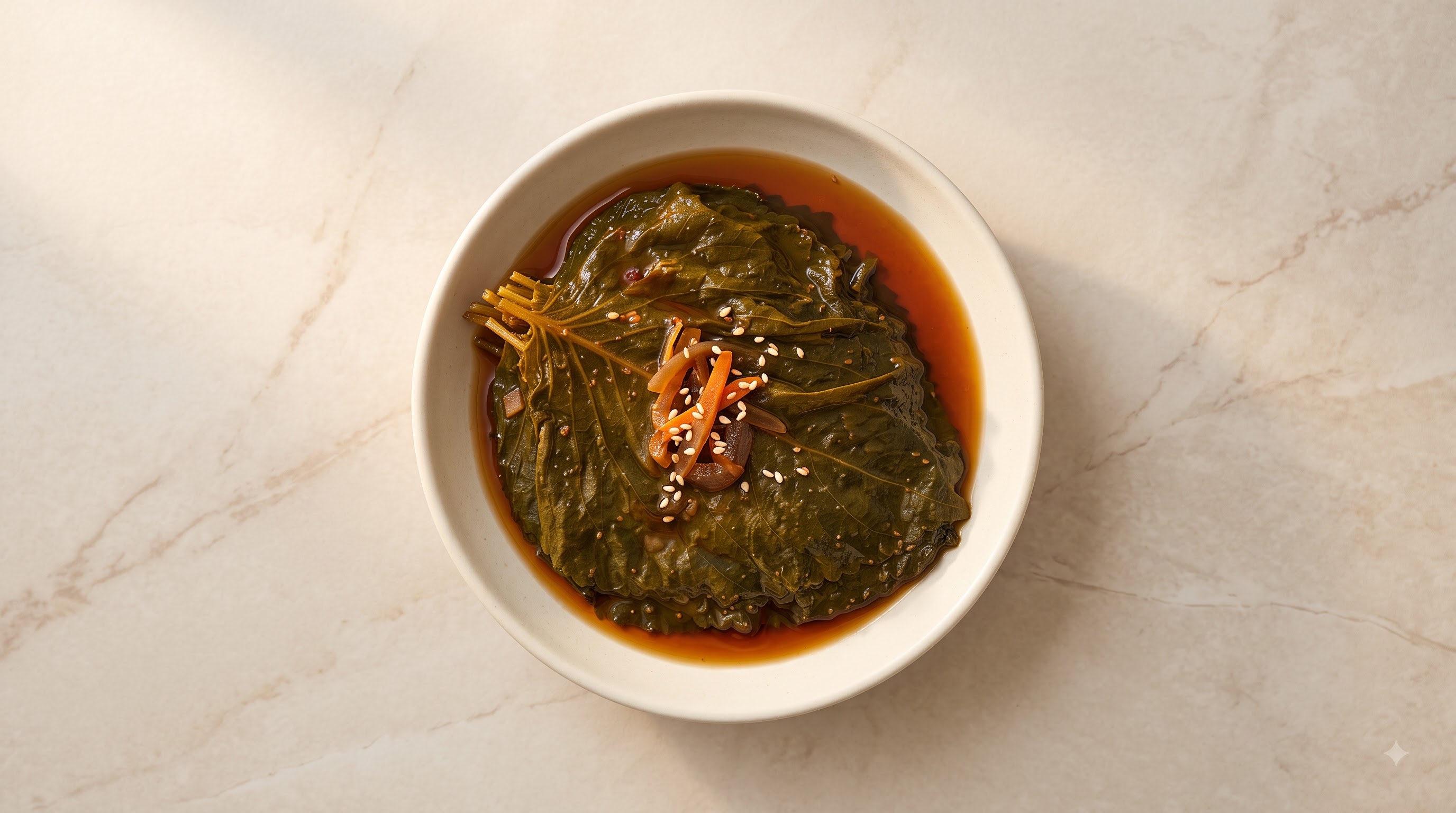 Namdoecote steamed perilla leaves
